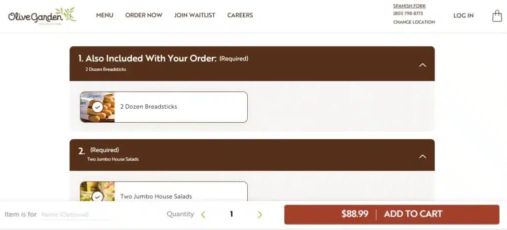 Olive Garden Menu